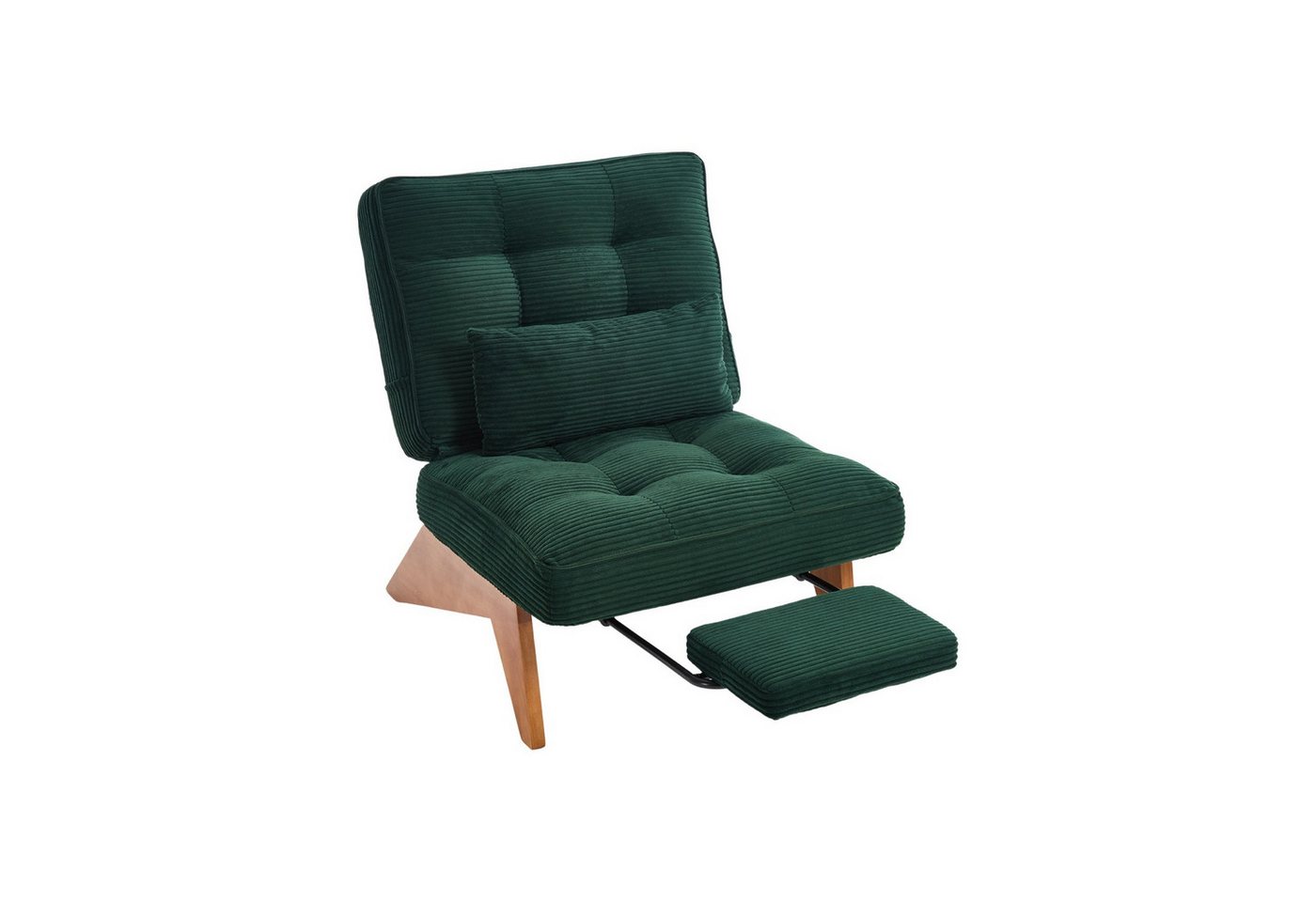 Fanttik Loungesessel Relaxsessel aus Kord,mit Fußstütze & Lendenkissen (verstellbare Rückenlehne, integrierte ausziehbare Fußstütze, 1-St), für Wohnzimmer/Schlafzimmer/Studierzimmer/Restaurant/Büro von Fanttik