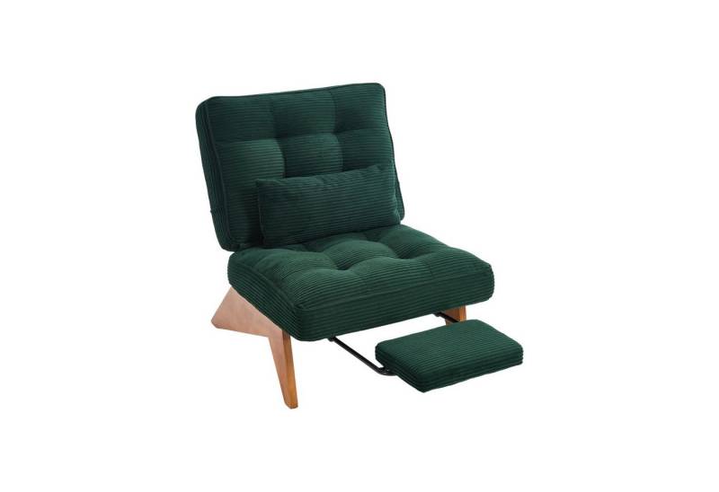 Fanttik Loungesessel Relaxsessel aus Kord,mit Fußstütze & Lendenkissen (verstellbare Rückenlehne, integrierte ausziehbare Fußstütze, 1-St), für Wohnzimmer/Schlafzimmer/Studierzimmer/Restaurant/Büro von Fanttik