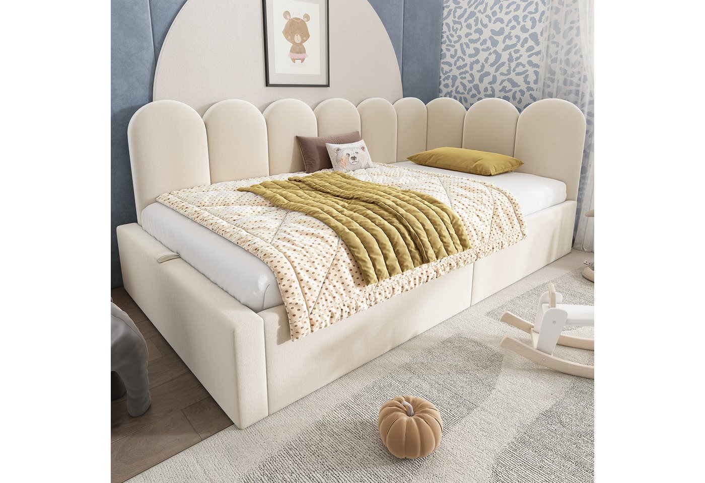 Fanttik Polsterbett Polsterbett Daybett 90x200 cm, Tagesbett Schlafsofa Stauraum, Hausbett Fanttik Polsterbett Polsterbett Daybett 90x200 cm, Tagesbett Schlafsofa Stauraum, Hausbett von Fanttik