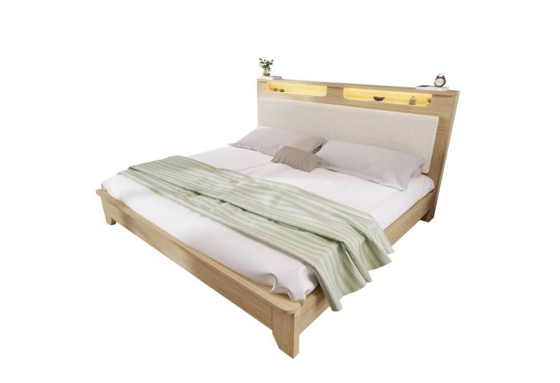Fanttik Polsterbett Polsterbett Doppelbett LED-Polsterbett Doppelbett 140×200cm (1 set, Bett) von Fanttik