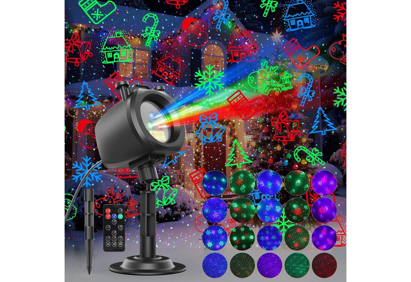 Fanttik Projektionslampe LED Projektionslampe, wasserdicht Outdoor Gartenprojektor, LED fest integriert, KaltweiB, Nachhaltig Fanttik Projektionslampe LED Projektionslampe, wasserdicht Outdoor Gartenprojektor, LED fest integriert, KaltweiB, Nachhaltig von Fanttik