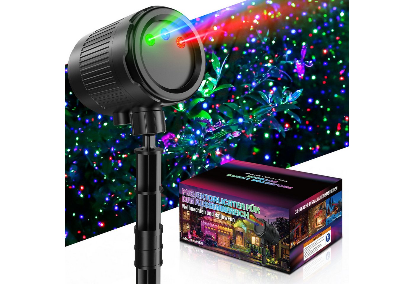 Fanttik Projektionslampe LED Projektorlampe Weihnachten Wasserdicht für Weihnachten/Halloween, LED fest integriert, LED Deckenlampe Fanttik Projektionslampe LED Projektorlampe Weihnachten Wasserdicht für Weihnachten/Halloween, LED fest integriert, LED Deckenlampe von Fanttik