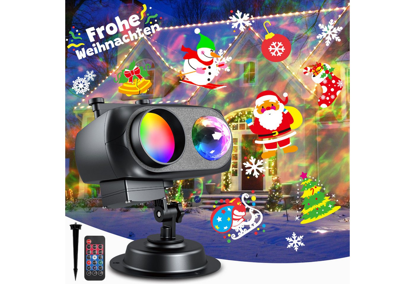Fanttik Projektionslampe LED Dekolicht Projektionslicht Halloween Weihnachten Außen Deko, LED fest integriert, 2 in 1 Ozeanwelle Schneeflocke Urlaub Projektor Wasserdicht Fanttik Projektionslampe LED Dekolicht Projektionslicht Halloween Weihnachten Außen Deko, LED fest integriert, 2 in 1 Ozeanwelle Schneeflocke Urlaub Projektor Wasserdicht von Fanttik
