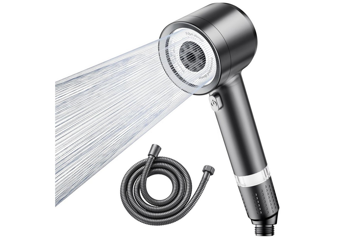Fanttik Regenduschkopf Duschkopf mit Filter und Schlauch 150 cm Hochdruck Handbrause, Massage Spa, Duschbrause mit 4 Strahlarten für Niedrigen Wasserdruck Fanttik Regenduschkopf Duschkopf mit Filter und Schlauch 150 cm Hochdruck Handbrause, Massage Spa, Duschbrause mit 4 Strahlarten für Niedrigen Wasserdruck von Fanttik