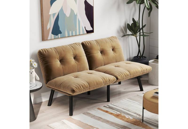 Fanttik Schlafsofa 2-Sitzer Doppelsofa klappbares Sofabett Futon-Couch mit Schlaffunktion, Verstellbare Rückenlehne und Armstützen für individuellen Sitzkomfort, platzsparendes Gästebett für Schlafzimmer, Wohnzimmer Fanttik Schlafsofa 2-Sitzer Doppelsofa klappbares Sofabett Futon-Couch mit Schlaffunktion, Verstellbare Rückenlehne und Armstützen für individuellen Sitzkomfort, platzsparendes Gästebett für Schlafzimmer, Wohnzimmer von Fanttik