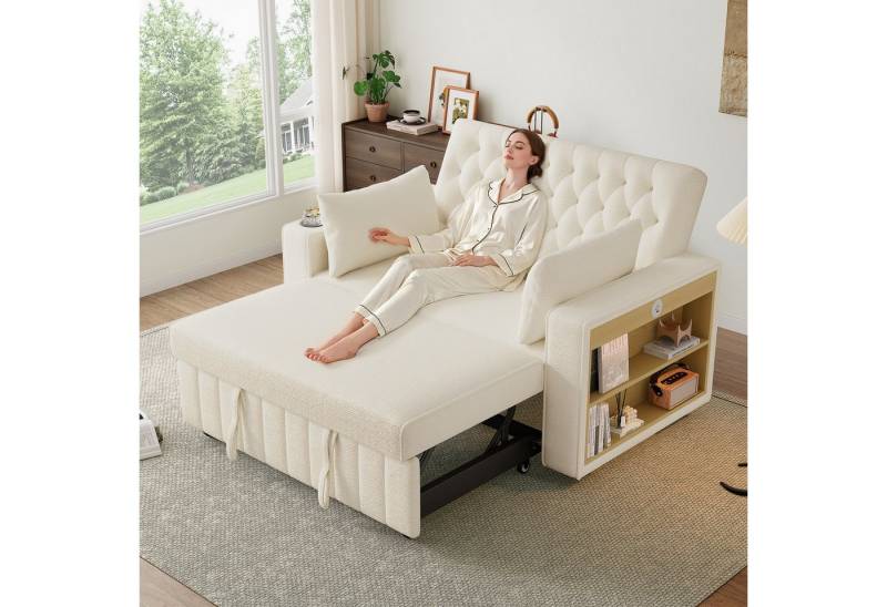 Fanttik Schlafsofa Multifunktionales Schlafsofa, modernes Klappsofa mit Stauraum, mit ausziehbarem Sofabett und 3-stufig verstellbarer Rückenlehne, USB-Ladeanschluss, für Wohnzimmer,Schlafzimmer und Gästezimmer von Fanttik