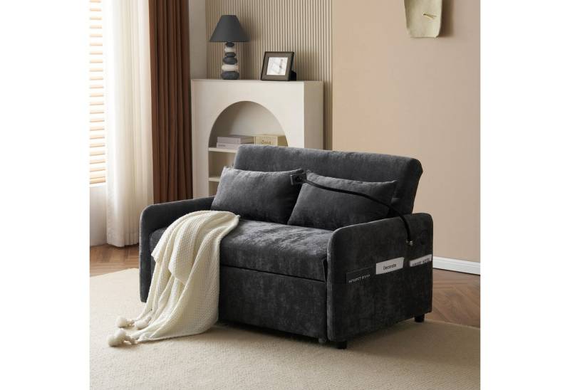 Fanttik Schlafsofa modernes Doppel-Klappschlafsofa Bettsofa mit Schlaffunktion Sofa, verstellbare Rückenlehne, Handyhalter, USB-Ladeanschluss, geeignet für Wohnzimmer, Schlafzimmer, Heimkino-Wohnung von Fanttik
