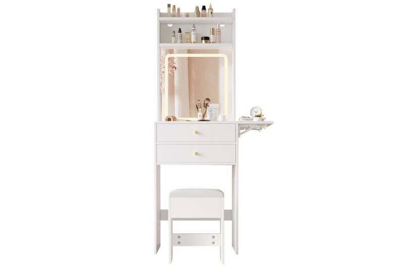 Fanttik Schminktisch Frisiertisch, Kosmetiktisch, Schublade und offene Ablagen inkl Hocke (Set, 2er Set), Breite 75 cm von Fanttik