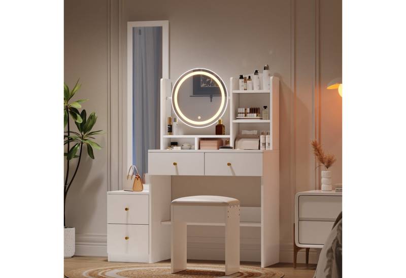 Fanttik Schminktisch Schminktisch Schminktisch mit Spiegel und LED um Ihr perfektes (2er Set) von Fanttik