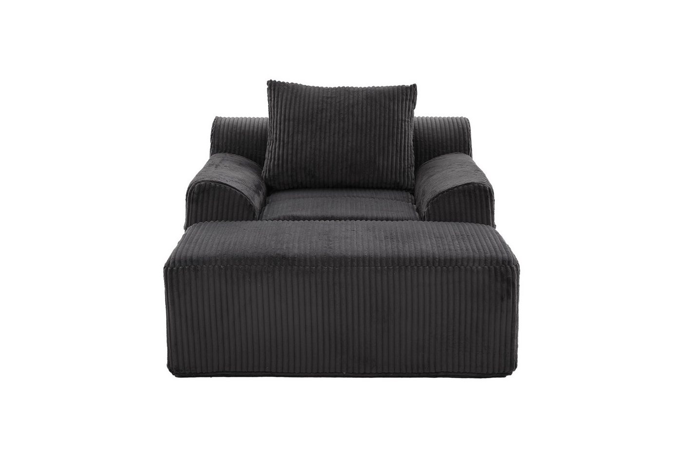 Fanttik Sessel Loungesessel Sofasessel mit Seitentaschen und Kissen, Sitzsacksofa (Set, Relaxsessel inkl. Hocker) von Fanttik