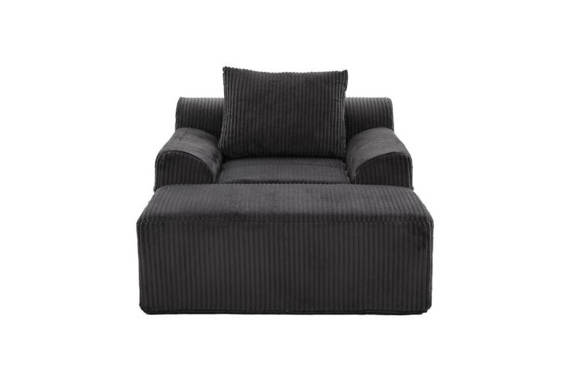 Fanttik Sessel Loungesessel Sofasessel mit Seitentaschen und Kissen, Sitzsacksofa (Set, Relaxsessel inkl. Hocker) von Fanttik