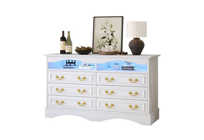 Fanttik Sideboard (Set, Anrichte), 120*40*70cm Wohnzimmerschrank mit LED-Lichtleiste von Fanttik