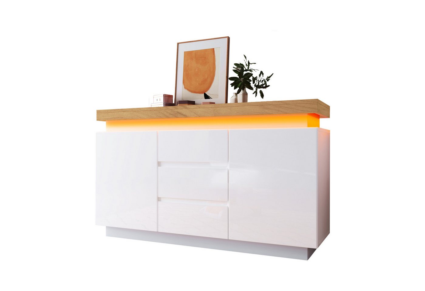 Fanttik Sideboard Kommode, Sideboard mit 2 Türen und 3 Schubladen Fanttik Sideboard Kommode, Sideboard mit 2 Türen und 3 Schubladen von Fanttik