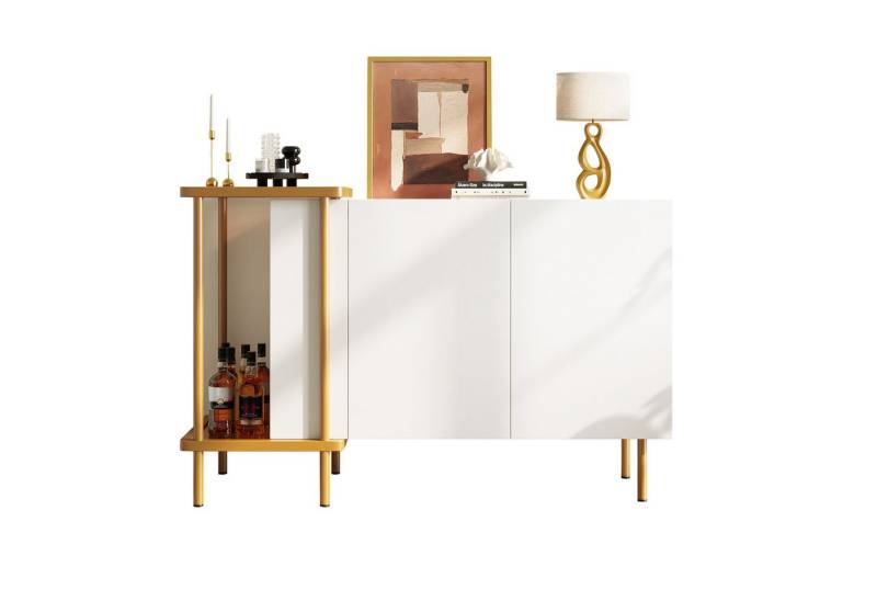 Fanttik Sideboard Kommode mit 2 Türen und 2 offenen, Breite 120 cm (Set, 1er set), Breite 120 cm von Fanttik