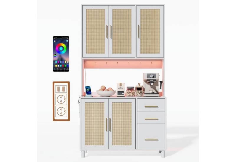 Fanttik Sideboard Küchenbuffet, Anrichte, Buffetschrank, Sideboard von Fanttik