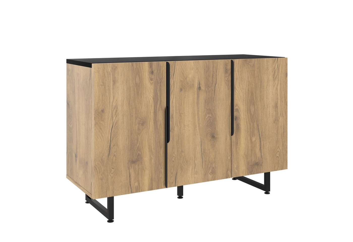 Fanttik Sideboard im Retro Aufbewahrungsschrank Selbstständiger Schrankkaste (Packung, 1 set), mit integrierter LED-Beleuchtung, Selbstständiger Schrankkaste von Fanttik