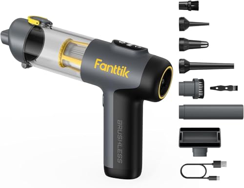 Fanttik Slim V9 Mix Auto-Staubsauger, 4-in-1 kabelloser Handstaubsauger, 12000 PA Hochleistungs-Handstaubsauger Tragbarer Staubsauger für den Innenraum von Autos und zu Hause von Fanttik