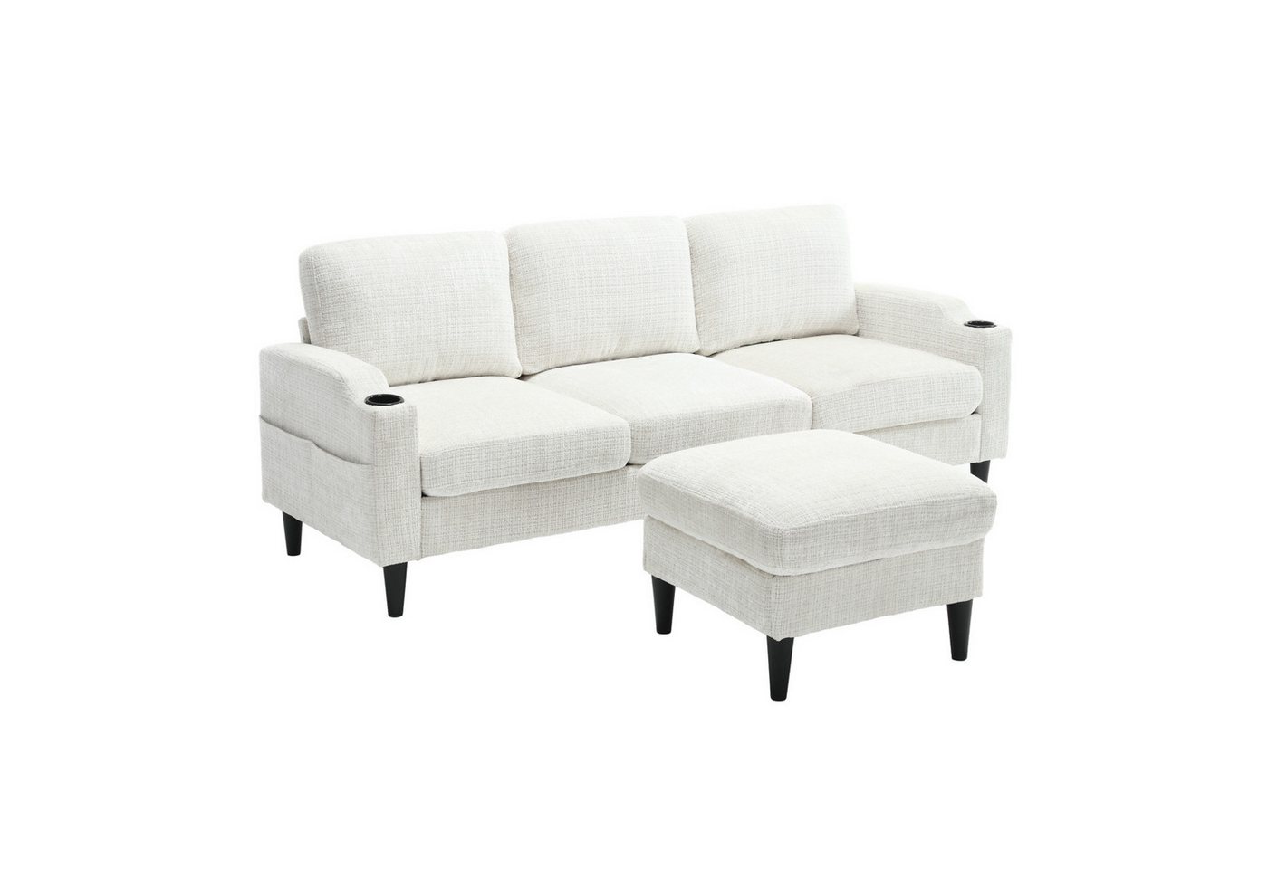 Fanttik Sofa Elegantes Sofa mit Hocker & Stauraum bequemen Fanttik Sofa Elegantes Sofa mit Hocker & Stauraum bequemen von Fanttik