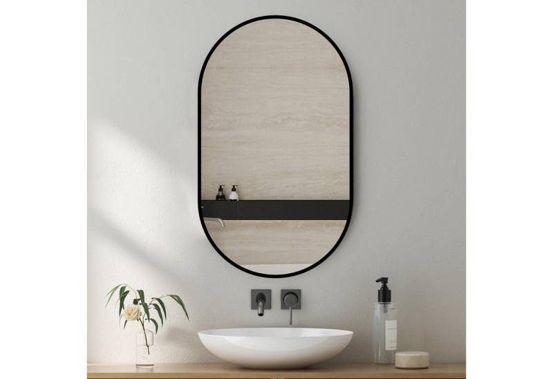 Fanttik Spiegel Ovaler Wandspiegel ohne Rahmen Dekospiegel (Set, 1er set), Wandspiegel, Wandspiegel, (Vertikal Horizontal möglich) 80*50 cm von Fanttik