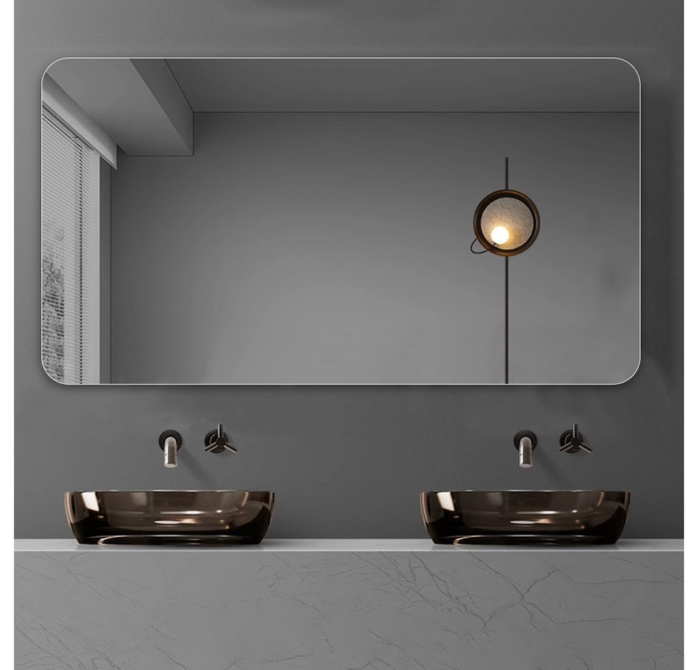 Fanttik Spiegel Wandspiegel Spiegel Schwarz 70*90 cm Anti-Beschlag, Wasserdicht (Set, 1er set), Wandspiegel, LED, Wandspiegel von Fanttik