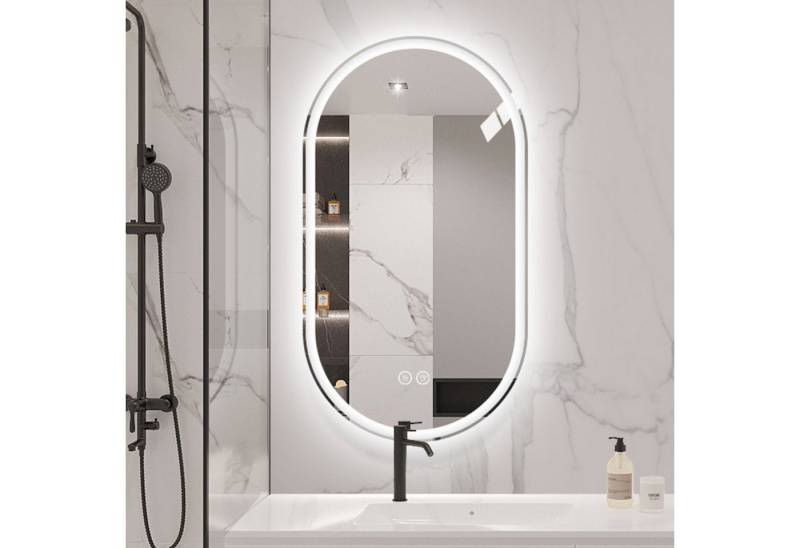 Fanttik Spiegel Wandspiegel Ungerahmter ovaler Spiegel - Spiegel Wand - Spiegel Oval (Set, 1er set), Wandspiegel, LED, ovaler von Fanttik