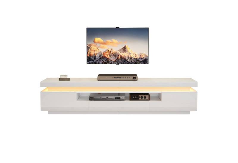 Fanttik TV-Schrank TV-Schrank TV-Schrank mit LED-Beleuchtung TV-Tisch TV-Ständer Lowboard (set, 1er Set) mit 2 L-förmigen Schränken und 1 Schublade,Hochglanz-Wohnzimmerschrank von Fanttik