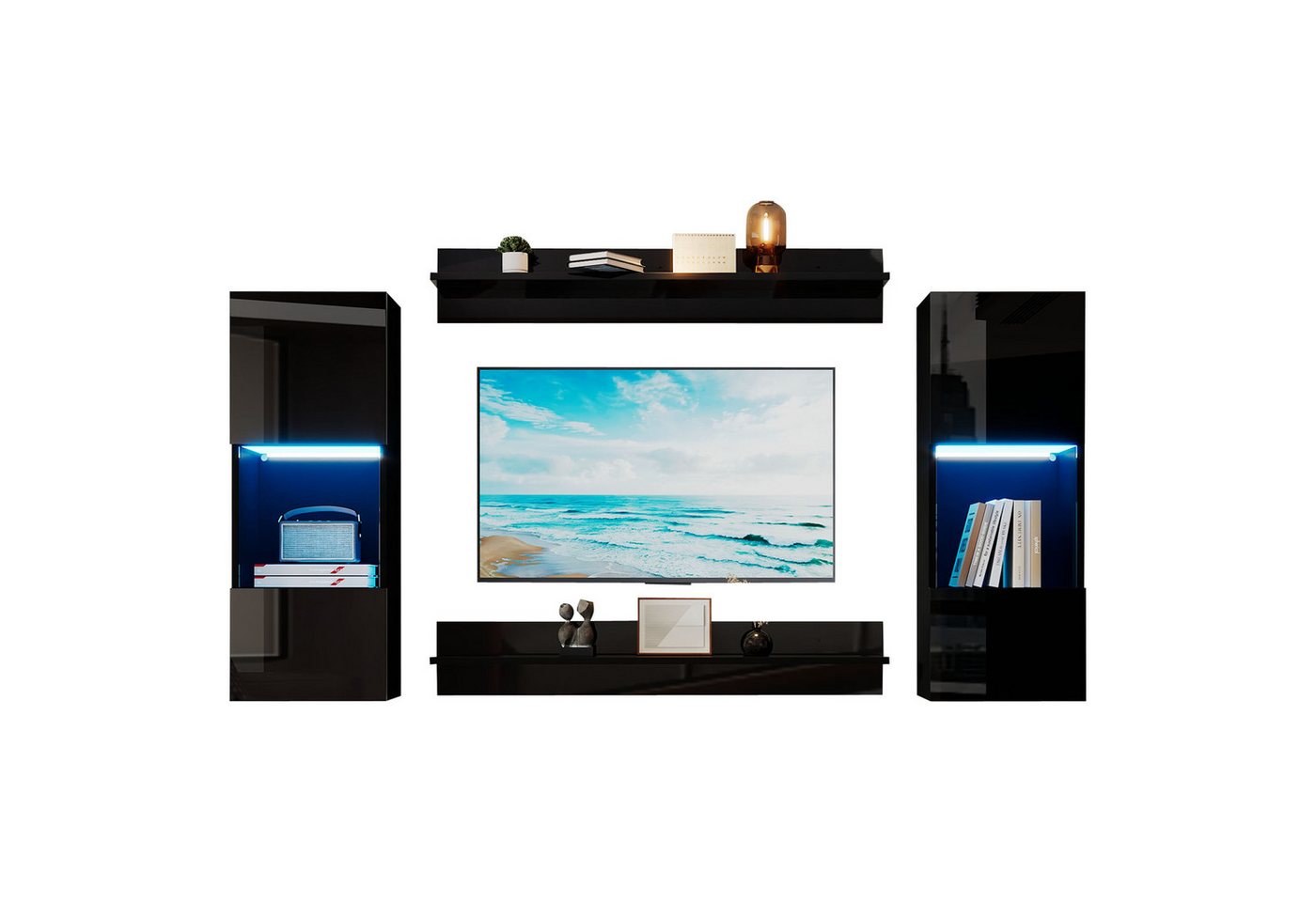 Fanttik Wandregal Wandregal 4er Sett, Wandschrank und Regale mit LED, Smarte APP-gesteuerte Beleuchtung Fanttik Wandregal Wandregal 4er Sett, Wandschrank und Regale mit LED, Smarte APP-gesteuerte Beleuchtung von Fanttik