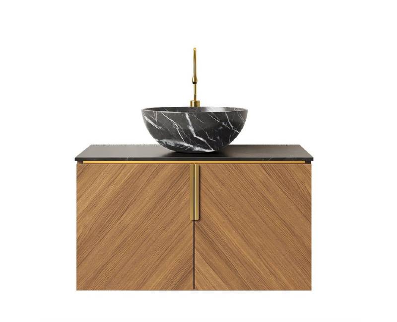 Fanttik Waschtisch Waschtisch ADELAIDE-56-Schwarz, mit Soft-Close-Funktion von Fanttik
