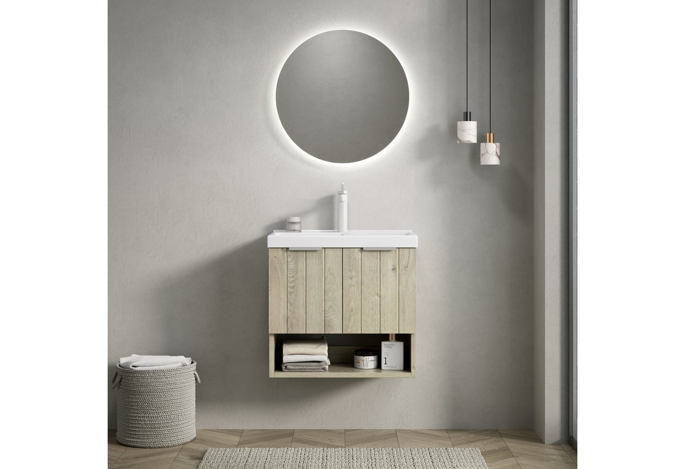 Fanttik Waschtisch Waschtisch Badmöbel Badschrank mit Waschbecken Fanttik Waschtisch Waschtisch Badmöbel Badschrank mit Waschbecken von Fanttik