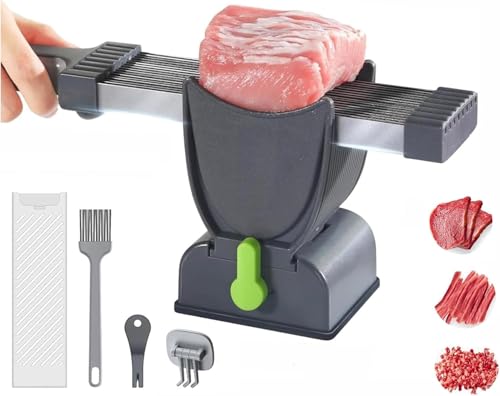 Fleischschneidemaschine, Edelstahl Allesschneider Fleischerbeil, Dicke einstellbar 2 oder 4 mm Manuelles Fleischschneider Set für Rindfleisch Schweinefleisch Hammelfleisch Fleischschneidemaschine, Edelstahl Allesschneider Fleischerbeil, Dicke einstellbar 2 oder 4 mm Manuelles Fleischschneider Set für Rindfleisch Schweinefleisch Hammelfleisch von Fanxinzttc
