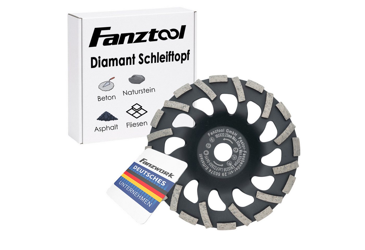 Fanztool Schleifteller FANZTOOL Diamantschleiftopf 180 x 22 mm H-Modell Fanztool Schleifteller FANZTOOL Diamantschleiftopf 180 x 22 mm H-Modell von Fanztool