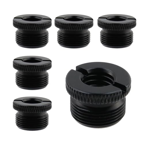 FarBoat Mikrofonständer-Adapter, Metall-Mikrofonständer, Gewindeadapter, 3/8-Zoll-Buchse auf 5/8-Zoll-Stecker, Stativ-Adapter, Zubehör für Mikrofonständer und Kamerastative, Schwarz, 6 Stück FarBoat Mikrofonständer-Adapter, Metall-Mikrofonständer, Gewindeadapter, 3/8-Zoll-Buchse auf 5/8-Zoll-Stecker, Stativ-Adapter, Zubehör für Mikrofonständer und Kamerastative, Schwarz, 6 Stück von FarBoat