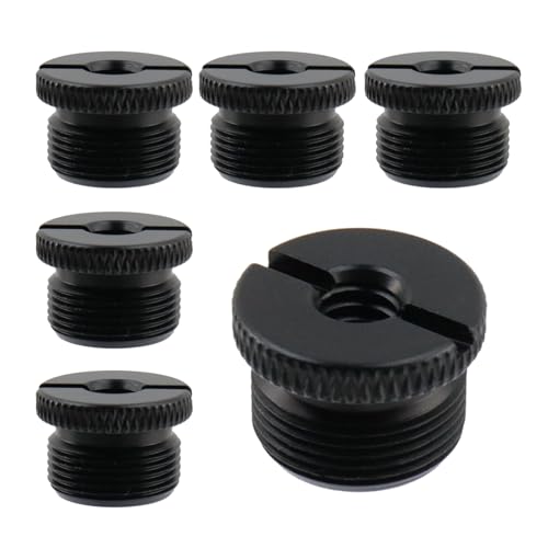 FarBoat Mikrofonständer-Adapter, Metall-Mikrofonständer, Gewindeadapter, 6,35 mm Buchse auf 5/8 Zoll Stecker, Stativ-Adapter, Zubehör für Mikrofonständer und Kamerastative, Schwarz, 6 Stück FarBoat Mikrofonständer-Adapter, Metall-Mikrofonständer, Gewindeadapter, 6,35 mm Buchse auf 5/8 Zoll Stecker, Stativ-Adapter, Zubehör für Mikrofonständer und Kamerastative, Schwarz, 6 Stück von FarBoat