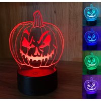 Halloween, Jack-O-Laterne, Kürbis, Dekoration, Led, Acryl, Nachtlicht, Geschenk Für Ihn, Sie von FarEtchedByTony