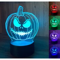 Halloween, Jack-O-Laterne, Kürbis, Dekoration, Led, Acryl, Nachtlicht, Geschenk Für Ihn, Sie von FarEtchedByTony