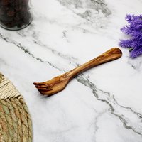Handgemachte Gabel Aus Olivenholz 20 cm - Naturbelassenes Besteck Holzgabel Rustikal Nachhaltige Küche Geschenk von FarFechShop