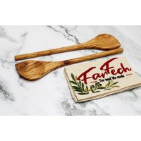 Pfannenwender Olivenholz 30 cm | Handgefertigt, Langer Stiel Küchenhelfer Langlebig & Nachhaltig Holz Wender Pfanne Kochutensil von FarFechShop