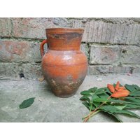 Antike Vase Keramik Jahrestag Geschenke Primitive Antiks Ton Crock Landhaus Rustikale Wohnkultur Bauernkeramik von FarLandTitbits