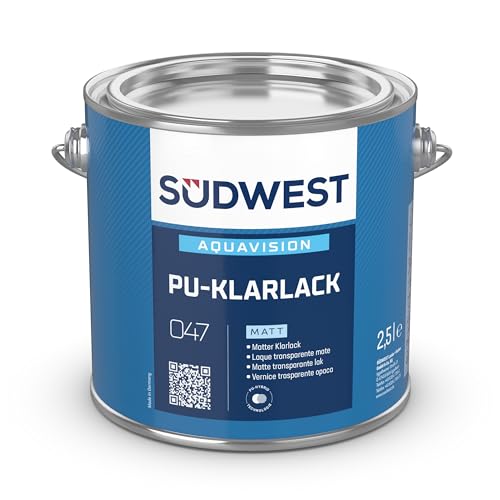 Südwest Aqua PU-Klarlack matt 750 ml - transparenter, matter Schutzlack mit Spielzeugnorm EN 71-3 von Farben Figo's