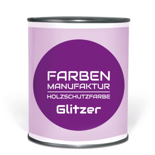 Farben Manufaktur Holzfarbe Glitzer Glitzerfarbe Wetterschutzfarbe Holzschutzfarbe Holzlack 1L, Farbe: dunkel lila holo silber Glitzer von Farben Manufaktur - individuelle Farb(t)räume