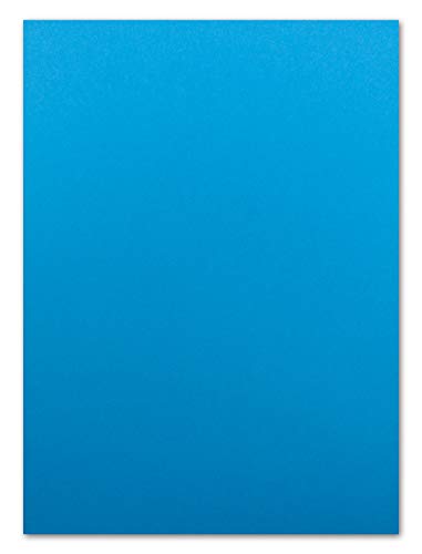 100 DIN A5 Einzelkarten Papierbögen - Azurblau - 240 g/m² - 14,8 x 21 cm - Bastelbogen Tonpapier Fotokarton Bastelpapier Tonkarton - FarbenFroh von FarbenFroh by GUSTAV NEUSER