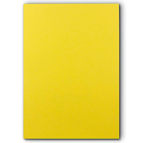 100 DIN A5 Einzelkarten Papierbögen - Gelb - 240 g/m² - 14,8 x 21 cm - Bastelbogen Tonpapier Fotokarton Bastelpapier Tonkarton - FarbenFroh von FarbenFroh by GUSTAV NEUSER