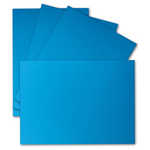 100 Einzel-Karten DIN A6-10,5 x 14,8 cm - 240 g/m² - Azurblau - Tonkarton - Bastelpapier - Bastelkarton- Bastel-karten - blanko Postkarten von FarbenFroh by GUSTAV NEUSER