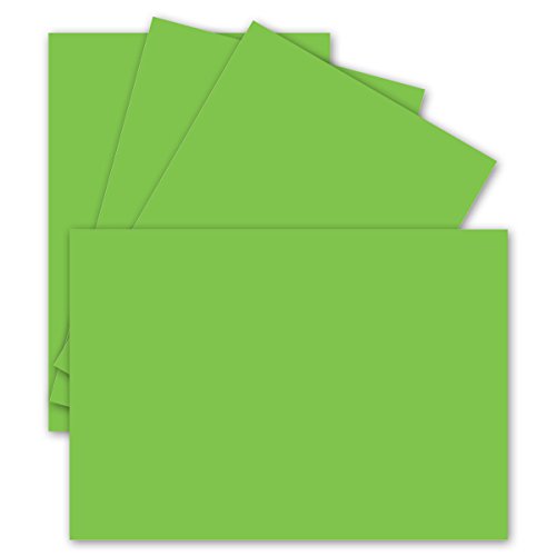 100 Einzel-Karten DIN A6-10,5 x 14,8 cm - 240 g/m² - Hell-Grün - Tonkarton - Bastelpapier - Bastelkarton- Bastel-karten - blanko Postkarten von FarbenFroh by GUSTAV NEUSER