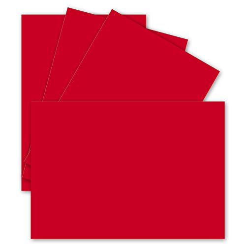 100 Einzel-Karten DIN A6-10,5 x 14,8 cm - 240 g/m² - Rot - Tonkarton - Bastelpapier - Bastelkarton- Bastel-karten - blanko Postkarten von FarbenFroh by GUSTAV NEUSER