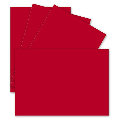 100 Einzel-Karten DIN A6-10,5 x 14,8 cm - 240 g/m² - Rosen-Rot - Tonkarton - Bastelpapier - Bastelkarton- Bastel-karten - blanko Postkarten von FarbenFroh by GUSTAV NEUSER