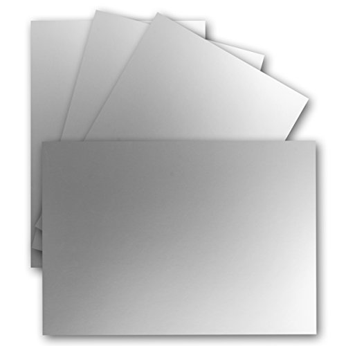 100 Einzel-Karten DIN A6-10,5 x 14,8 cm - 240 g/m² - Silber Metallic - Tonkarton - Bastelpapier - Bastelkarton- Bastel-karten - blanko Postkarten von FarbenFroh by GUSTAV NEUSER