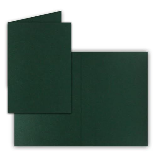 100 Faltkarten B6 - Kieferngrün (Grün) - Blanko Doppel-Karten - 12 x 17 cm - sehr formstabil - für Drucker geeignet - Serie: FarbenFroh von FarbenFroh by GUSTAV NEUSER