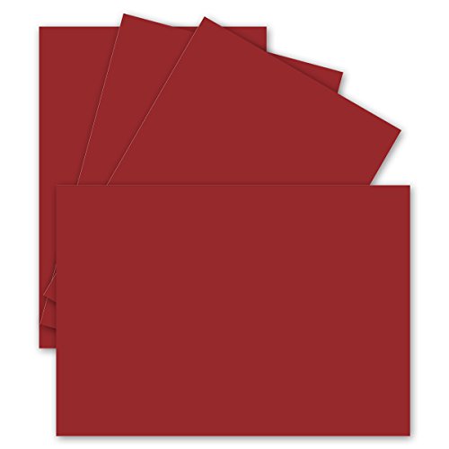 150 Einzel-Karten DIN A6-10,5 x 14,8 cm - 240 g/m² - Dunkel-Rot - Tonkarton - Bastelpapier - Bastelkarton- Bastel-karten - blanko Postkarten von FarbenFroh by GUSTAV NEUSER