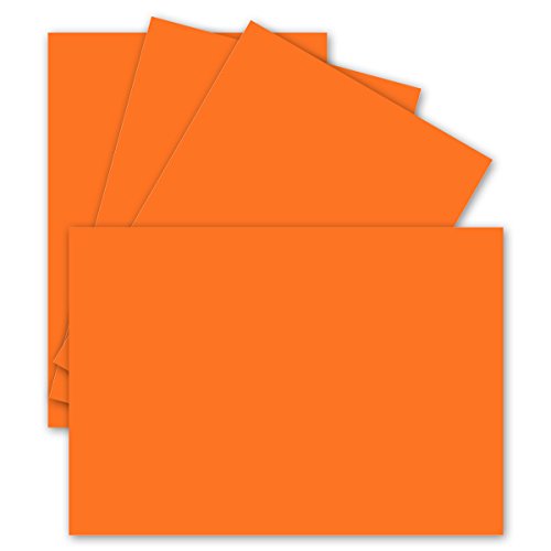 150 Einzel-Karten DIN A6-10,5 x 14,8 cm - 240 g/m² - Orange - Tonkarton - Bastelpapier - Bastelkarton- Bastel-karten - blanko Postkarten von FarbenFroh by GUSTAV NEUSER